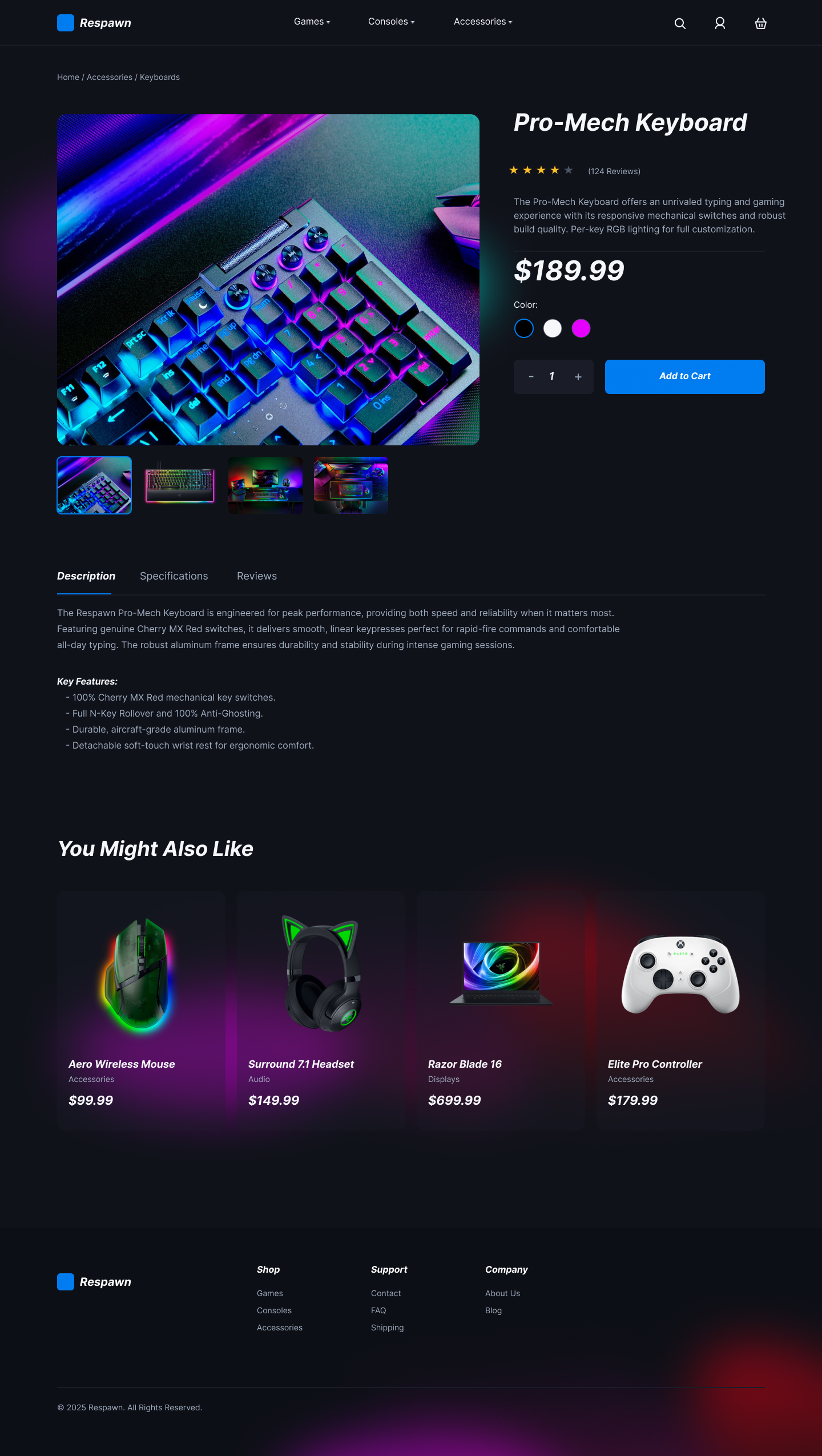 Respawn Store Product Page